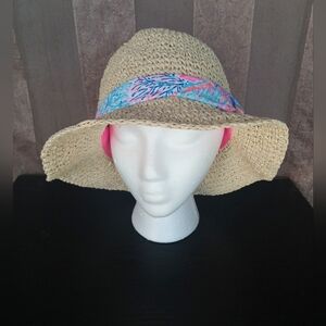 💎 Lilly Pulitzer Tropical Bucket Hat Multi Splash Dance Straw NWOT